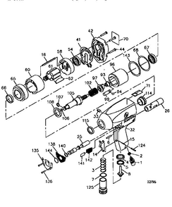 Unit Parts Diagram and Parts List for CP-747  Chicago Pneumatic Wrench
